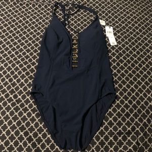 AMORESSA BY MIRACLESUIT ONE PIECE SWIMSUIT SZ 8 Blue ZENITH NEW MOON NWT.